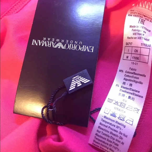 EMPORIO ARMANI EAGLE Red S/S Crew Neck T Shirt L - Picture 8 of 9